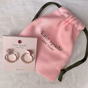 Kate Spade Full Circle Huggies Earrings (Rose Gold)